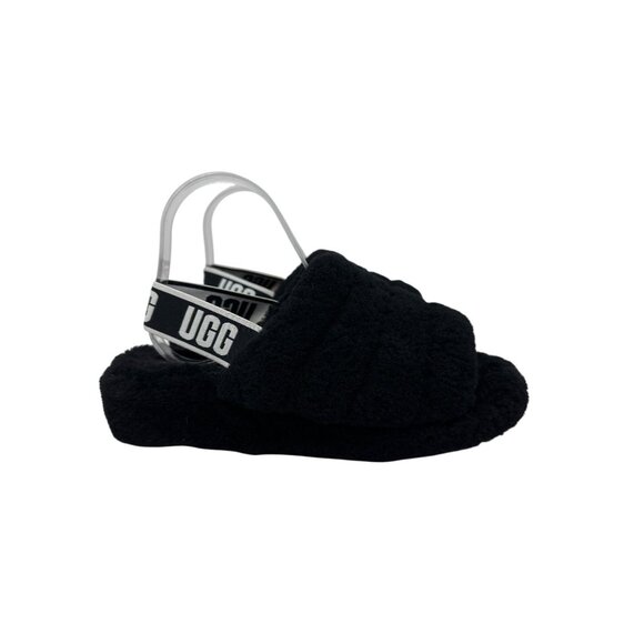 Ugg Womens Black Fluff Yeah Slide Slippers Size 8 - Picture 1 of 12